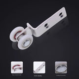 10Pcs Metal Pulley Block Two Plastic Wheel Sliding Door Window Cabinet