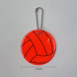 10Pcs Big 6.5CM Volleyball Safety Reflective Keychain