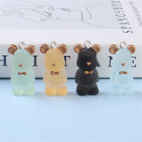 10Pcs Clear 3D Bear Resin Charms Bag Pendant DIY Necklace Keychain Bracelet