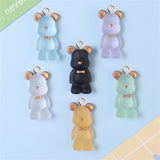 10Pcs Clear 3D Bear Resin Charms Bag Pendant DIY Necklace Keychain Bracelet