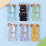 10Pcs Clear 3D Bear Resin Charms Bag Pendant DIY Necklace Keychain Bracelet