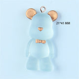 10Pcs Clear 3D Bear Resin Charms Bag Pendant DIY Necklace Keychain Bracelet