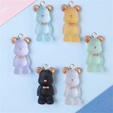10Pcs Clear 3D Bear Resin Charms Bag Pendant DIY Necklace Keychain Bracelet