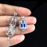 10Pcs Birdcage Pearl Cage Locket Aromatherapy Charm Pendant Necklace Bracelet