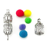 10Pcs Birdcage Pearl Cage Locket Aromatherapy Charm Pendant Necklace Bracelet