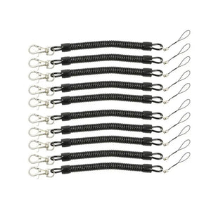 10Pcs Coil Springs Keychain Phone Snap Hook Retractable Coil Cord Key Chain
