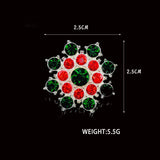 10Pcs Christmas Snowflake Rhinestone Buttons For DIY Crafts