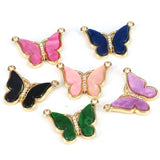 10Pc Butterfly Acrylic Charms Micro Pave CZ Crystal Pendant