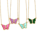 10Pc Butterfly Acrylic Charms Micro Pave CZ Crystal Pendant