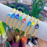 Bohemia Rainbow Glaze Hamsa Hand Evil Eyes Bracelets