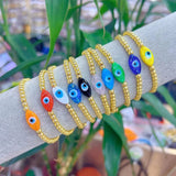 Bohemia Rainbow Glaze Hamsa Hand Evil Eyes Bracelets