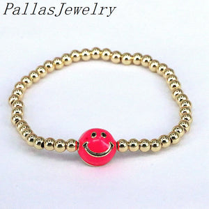 10Pcs Boho Plated Beaded Charm Enamel Bracelet