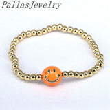 10Pcs Boho Plated Beaded Charm Enamel Bracelet