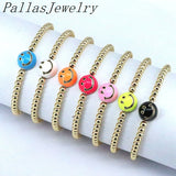 10Pcs Boho Plated Beaded Charm Enamel Bracelet