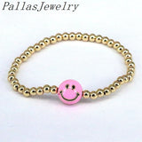 10Pcs Boho Plated Beaded Charm Enamel Bracelet