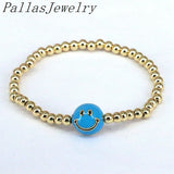 10Pcs Boho Plated Beaded Charm Enamel Bracelet