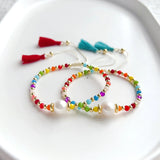 Boho Rainbow Bracelet Jewelry for Women Colorful Crystal Beaded Bracelets