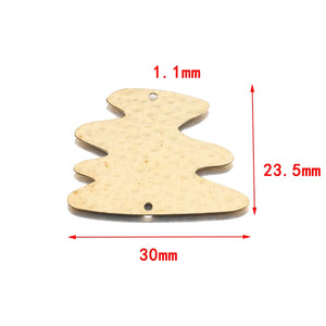 10Pcs Brass Charms Christmas Tree Earrings Pendant Connectors DIY