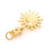 10Pcs Brass CZ Sun Charms Enamel Jump Rings Jewelry Making