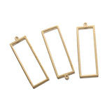 10Pcs Brass Geometric Rectangle Pendant Resin Frame Charms Minimalist Jewelry