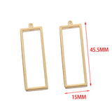10Pcs Brass Geometric Rectangle Pendant Resin Frame Charms Minimalist Jewelry