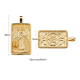 10Pcs CZ Tarot Card Pendants, 18K Plated, DIY Jewelry Making