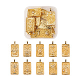 10Pcs CZ Tarot Card Pendants, 18K Plated, DIY Jewelry Making