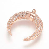 10Pcs Brass Micro Pave Zirconia Crescent Moon Charms DIY Jewelry Findings