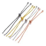 10Pcs Brass Rhinestone Slider Bracelets Chain Jewelry Making DIY Accessories