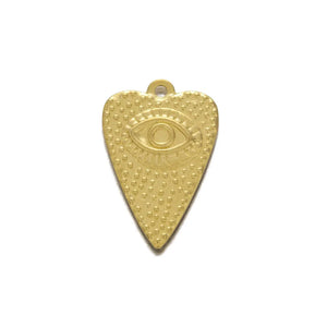10Pcs Brass Sacre Heart Charms Evil Eye Heart Pendant