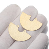 10Pcs Brass Textured Fan Tassel Shape Earrings Charms Pendant DIY