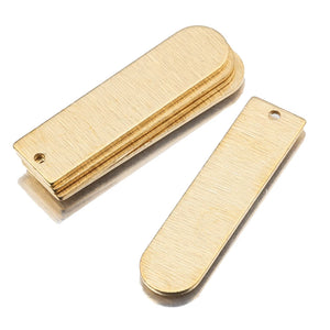 10Pcs Brass Rectangle Stamping Charms for DIY Necklace Earrings