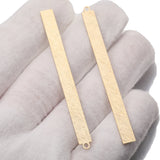 10Pcs Brass Textured Rectangular Bar Charms for Jewelry Making