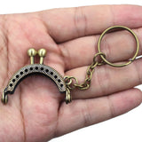 10Pcs Bronze Metal Frame Clasp Lock w/ Key Ring Bag Parts