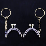 10Pcs Bronze Metal Frame Clasp Lock w/ Key Ring Bag Parts