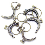 10Pcs Bronze Metal Frame Clasp Lock w/ Key Ring Bag Parts