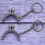 10Pcs Bronze Metal Frame Clasp Lock w/ Key Ring Bag Parts