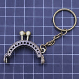 10Pcs Bronze Metal Frame Clasp Lock w/ Key Ring Bag Parts