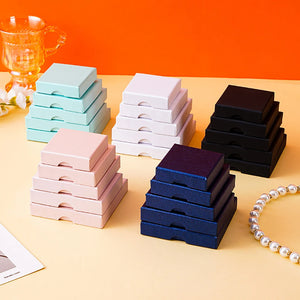 10Pcs Paper Jewelry Box 7x7x1.6cm Wedding Packaging Box