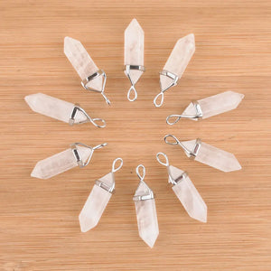 10Pcs Natural Crystal Pendant Chakra Stones Quartz Pendants IN4427