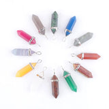 10Pcs Purple Crystal Bullet Pendant Chakra Quartz Pendants