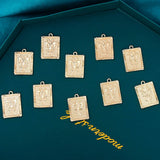 10Pcs Butterfly Square Charm Engraved Insect Pendants DIY Accessory