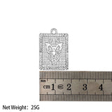 10Pcs Butterfly Square Charm Engraved Insect Pendants DIY Accessory