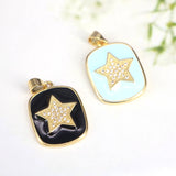 10Pcs CZ Eye/Moon/Star Enamel Charm Jewelry
