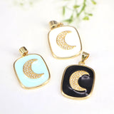 10Pcs CZ Eye/Moon/Star Enamel Charm Jewelry