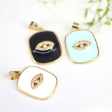 10Pcs CZ Eye/Moon/Star Enamel Charm Jewelry