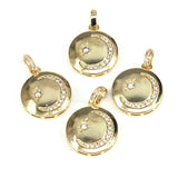 10Pcs CZ Micro Pave Cresent Moon Star Pendant Charm