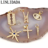 10Pcs CZ Micro Pave Cross Rectangle Pendant Necklace Bracelet Charm