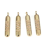 10Pcs CZ Micro Pave LOVE Bar Pendant Cubic Zirconia Strip Pendant