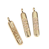 10Pcs CZ Micro Pave LOVE Bar Pendant Cubic Zirconia Strip Pendant